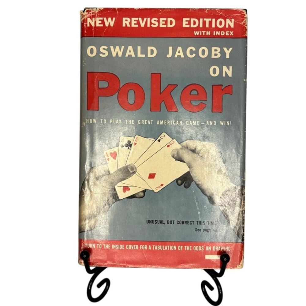 VTG 1947 Oswald Jacoby on Poker, Revised Edition, HC, DJ, VG